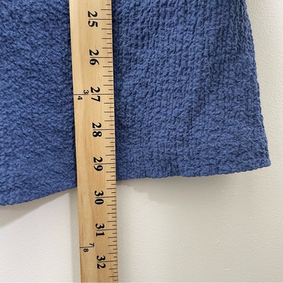 Norm Thompson Button Up Tunic Shirt Women's L Large Blue Textured Long Sleeves - Picture 7 of 14